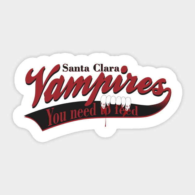 Santa Clara Vampires Sticker by ZombieNinjas